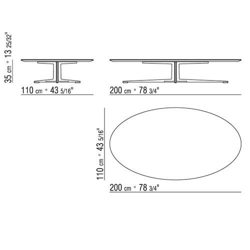 14X69 - スモールテーブル[楕円形]  (φ2000/1100 x H350) [+¥1,070,300]